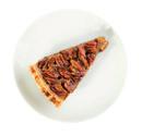 Going the distance 1 = 4.8 miles How many miles would you have to walk to burn off a slice of pecan pie? At 480 calories for 1/8 of a nine-inch pie, you d have to rack up 4.