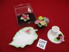 C 122 C 123 Assorted bone china floral ornaments by