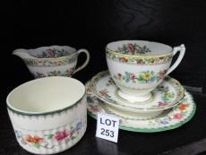 C 253 Coalport "Ming Rose" cup and saucer sold with a Foley Bone china milk jug, a Spode