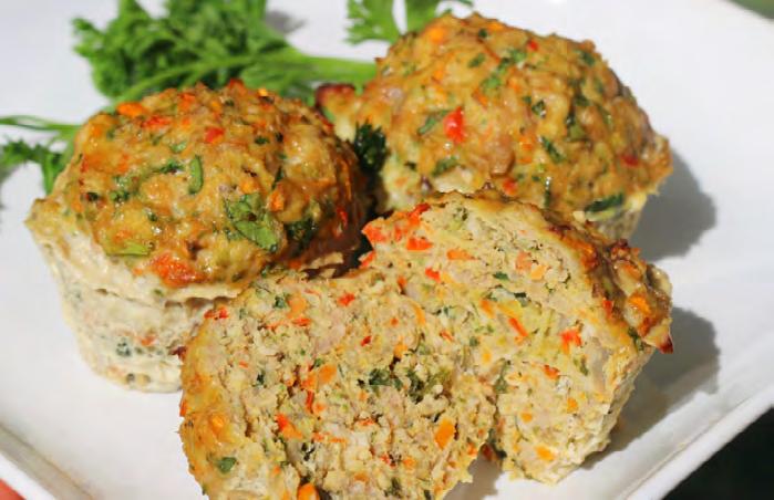 MAIN SNEAKY VEGGIE TURKEY MUFFINS Makes 7 servings 1 serving = 2 Turkey muffins (approx 6 oz/150g) These are Sneaky because no one will realize how many vegetables are in them!