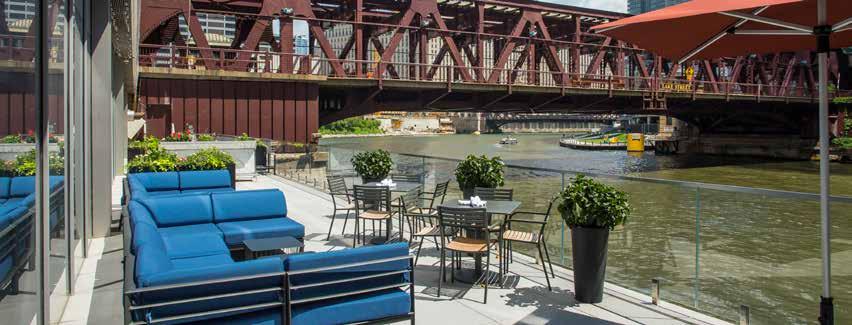 Features Groups of 15-400 2 Levels of bar & outdoor space Patio & event bar seating on the Chicago River Terrace bar with river and city views Private dining room