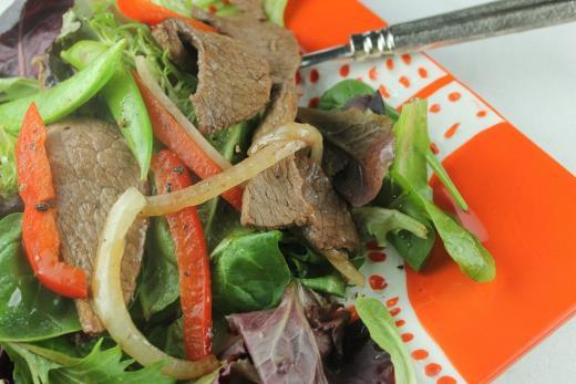 MEAL PLAN RECEPIE WEEK 16 Meal # 24 Stir Fry Beef Salad Number of servings 4 Approximate cooking time: 15-20 minutes Calories 520, Fat 38g Carbohydrates 14g, Protein 44g 1 1 /2 pound(s) beef - tip