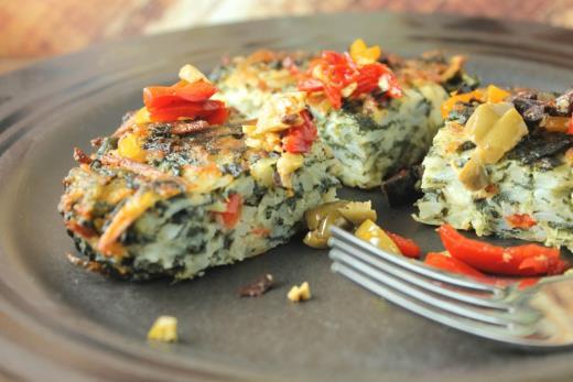 Meal # 3 Mediterranean Vegetable Cakes Number of servings 4 Approximate cooking time: 30 minutes Calories 199, Fat 14.