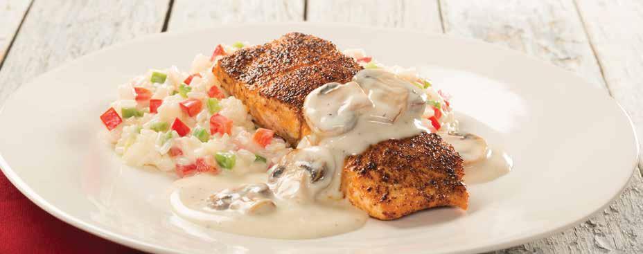 CHIPOTLE CRUSTED SALMON SEAFOOD CELEBRATE THE VASTNESS OF THE SEA Shrimp Trio The perfect three-in-one dish!