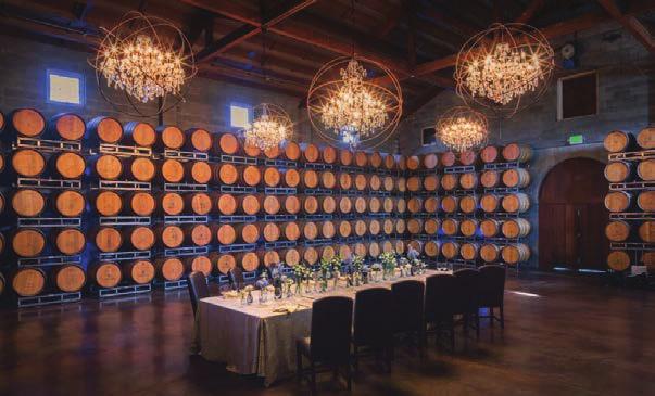 (time and weather permitting) before entering our original barrel room where you will realize a sumptuous meal with wine pairings at an elegantly appointed table(s) set