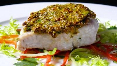 Pistachio Crusted Snapper Ingredients: 1-1 1/2 lb snapper, in boneless, skinless fillets ** (See Bottom) 1/4 cup bread crumbs 1/3 cup roasted, unsalted pistachios, chopped finely 2 tbsp.