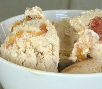 Dairy-Free Roasted Peach Ice Cream Submitted by: Kate s Healthy Cupboard Serves: 4 Cooking Time: 70 Minutes Non-Dairy 1 1/2 cups fresh ripe peaches, diced 1 tsp cinnamon (or more) 2 cans full fat
