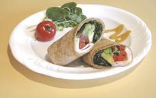 Turkey tortilla wrap Makes 1 serving This is a colourful, crunchy lunch full of fibre, vitamins and protein that your kids will love.