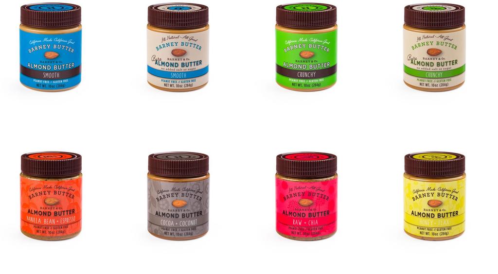 Barney Butter Classic and Gourmet Flavors 16oz jar 0.6oz box of 12 0.