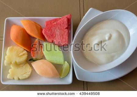 Greek Yogurt Fruit Dip Serves 4-8 5 minutes N/A 1 hour 5 minutes Easy 1 1/2 C. of plain greek yogurt 1/4 C. honey 1.