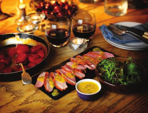 valentine's idea Roast duck breast with an orange and passion fruit sauce, watermelon salad your loved one 1 Gressingham Duck breast 2 fresh passion fruit - seeds removed 150ml orange juice 1