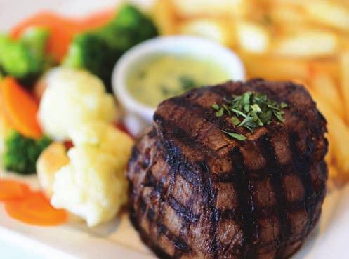 Mains Eye Fillet Steak Grilled to your liking this 21 day aged MSA Eye Fillet is served with Chips or Mash, and a choice of sauce. (Recommended Rare to Medium) 150grams $29.00 250grams $35.
