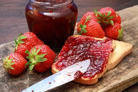 Strawberry Jam strawberries strawberry gelatin water 2 cups 1 package 1 cup 1. Prepare the strawberries remove the stems from the strawberries. wash the strawberries and place into a bowl.