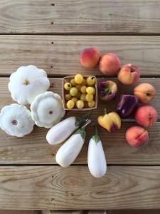 I have never seen pure white patapan squash or white eggplant before in this region, but I was delighted to experiment with these adaptations to the standard variety.