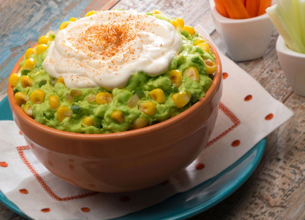 Crazy Corn Guacamole Guacamole con Esquites Find out what happens when two of the most addicting Mexican antojos come together: a crazy corn mix called esquites when the corn kernels are off the cob