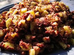 8. Serve with jacket, mash or boiled potatoes CORNED BEEF HASH / HOTPOT 1 tin of corned beef (don t slice your fingers opening the tin!