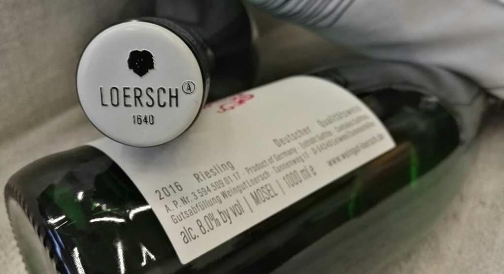 The Off-Dry to Sweet Riesling 2016 Riesling 1.0, Trittenheimer Apotheke (1,000 ml) @ $168 An off dry Riesling from the Trittenheimer Apotheke vineyard All-time favourite of our customers.