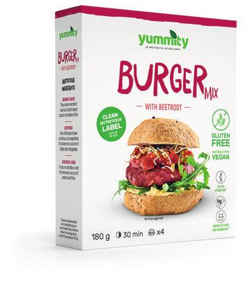 VEGE BURGER MIX BEETROOT Ready quinoa flakes mix with dried beetroot and aromatic herbs and spices makes a valuable base for preparing