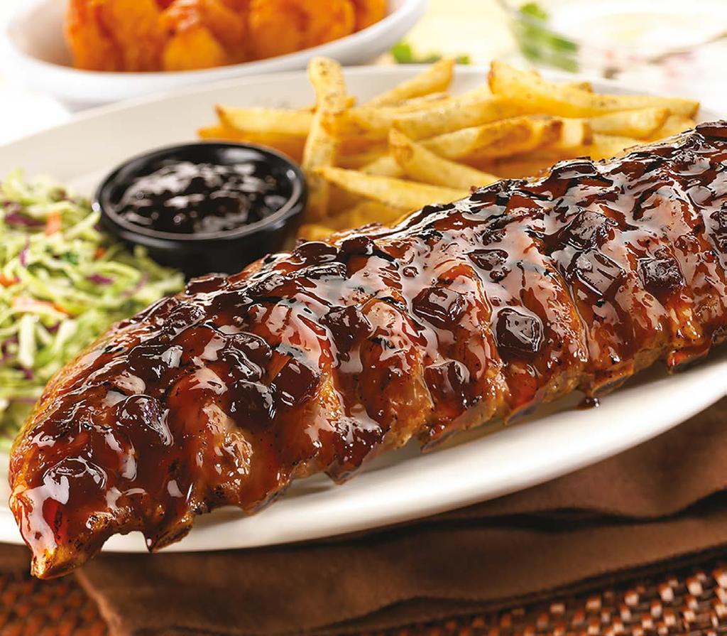 Fridays Signature Ribs FRIDAYS TM SIGNATURE GRILL FRIDAYS SIGNATURE GLAZE made with Jack Daniel's Tennessee Whiskey FRIDAYS SIGNATURE RIBS Fall off the bone tender baby back pork ribs are brushed