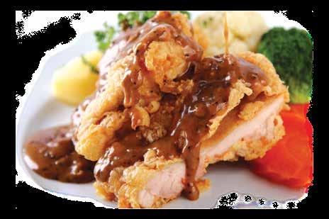 Chicken Black Pepper Sauce Chicken Chop Chicken Chop Lightly egg buttered, fried to golden brown and masked with your choice of sauce:- Cream of Mushroom