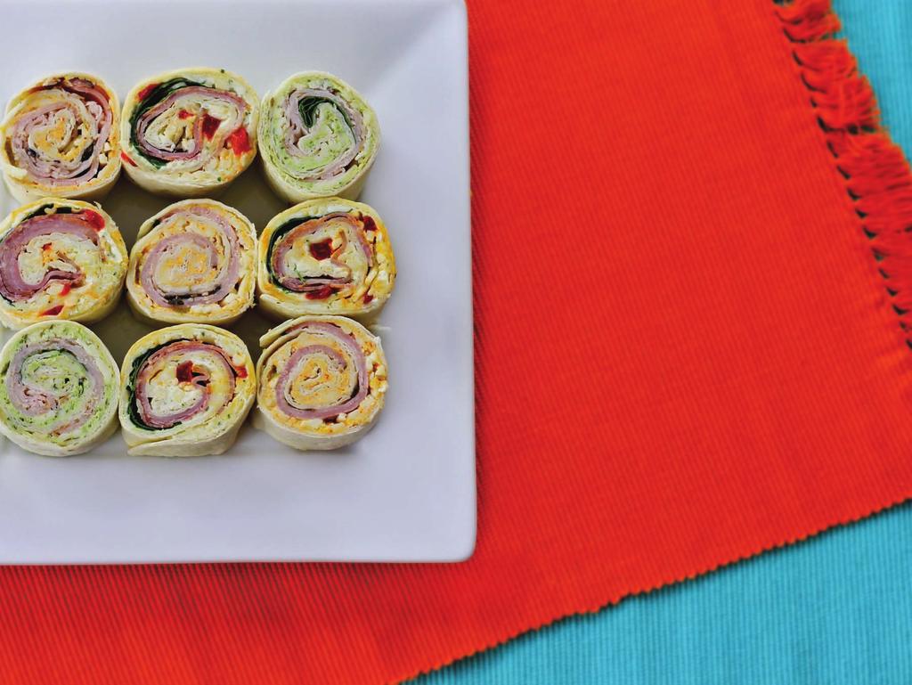 Kids Sushi Also known as sandwich spirals Base Ingredients: 3 oz Cream Cheese, softened 1 C Adams Reserve Cheddar, shredded 1 T Ranch Seasoning Blend 1 T Taco Seasoning Blend 1