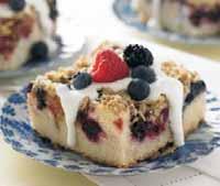 Mixed Berry Buckle Featuring Krusteaz Blueberry Muffin Mix Yield: 64, 3x2 inch servings Buckle: 4.