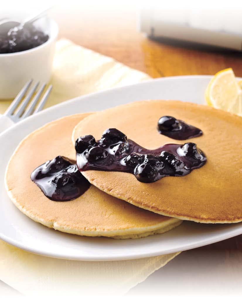 buttermilk LEMOn pancakes With blueberry compote