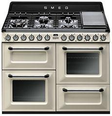 TR4110PF Victoria 110cm "Victoria" Traditional Dual fuel 4 cavity Cooker with Gas hob, Cream. Energy rating AA.