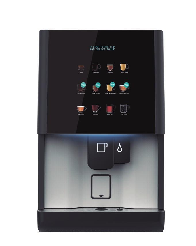 VITRO S5 ESPRESSO 55 Kg Machine 120-230Vac / 12A / 1,8kW / 50-60Hz Eco mode Offers the authentic taste of real espresso. The Vitro S5 offers 12 selection buttons and integrates a cup stand.