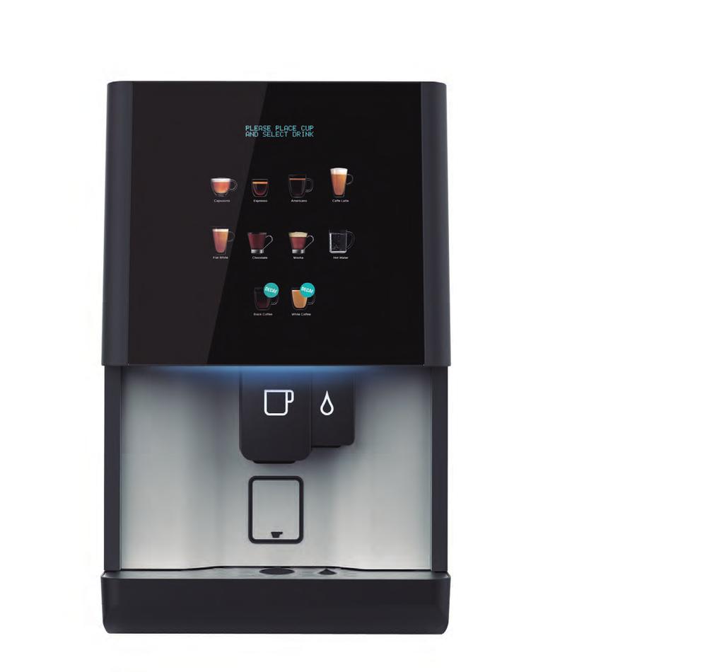 VITRO S5 ESPRESSO 55 Kg Machine 120-230Vac / 12A / 1,8kW / 50-60Hz Eco mode Offers the authentic taste of real espresso. The Vitro S5 offers 10 selection buttons and integrates a cup stand.