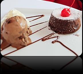 Chocolate Lava (cooking time 15 minutes) 210 Rich pudding with molten