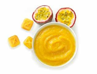 4 x 2,5kg MFM610 Passion fruit puree The range of fruit purées is being expanded with passion fruit puree in 7g portions.