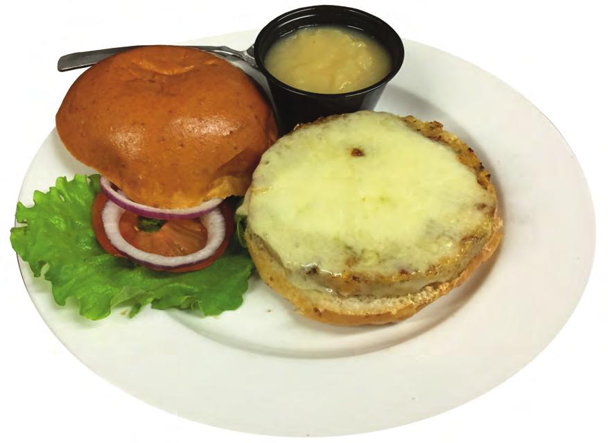 Burgers & Sandwiches Shown with applesauce The Un-Burger - A meatless patty