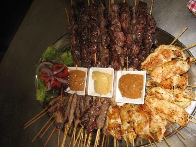 PLATTER SELECTION Another choice for you is to purchase finger food by the platter: Satay Chicken, Rosemary & Garlic Lamb Skewers & Mustard Beef Skewers.