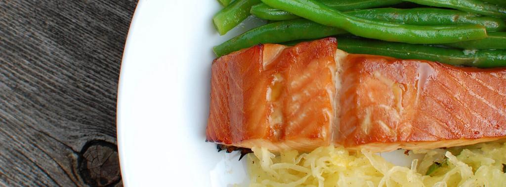 Baked Salmon with Green Beans & Squash 10 ingredients 1 hour 2 servings 1. Combine maple syrup and tamari sauce to create salmon marinade.