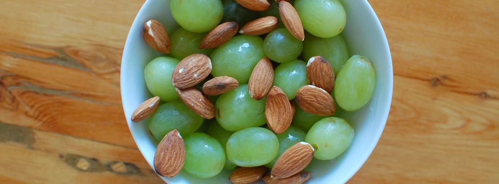Grapes & Almonds 2 ingredients 5 minutes 2 servings 1.