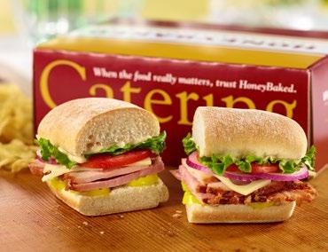 29 pp assortment of our most popular sandwiches, cut in halves and presented on a bountiful buffet tray. Our sandwiches feature HoneyBaked signature meats. Includes chips. Signature Meat $5.