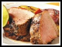 7/13/13 fierygrilledporktenderloin Grilled Pork Tenderloin Grill Friendly *Points+ Value: 4 Servings: 4 SMPoints: 4 Calories: 170 Fat: 6.1 Carbs: 3.6 Fiber: 0 Protein: 23.