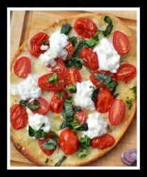 Tomato Basil Pizza Meat Free But Delicious 15 Minutes or Less *Points+ Value: 8 Calories: 321 Fat: 14 Carbs: 31 Fiber: 2.