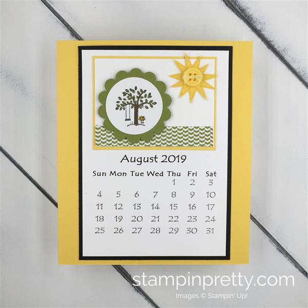 August -Base is Daffodil Delight -Stamp Set: A Good Day and Just Beachy -Ink: Tuxedo Black Memento, Daffodil Delight -Markers: Old Olive, Soft Suede, and Crushed Curry -Cardstock: Old