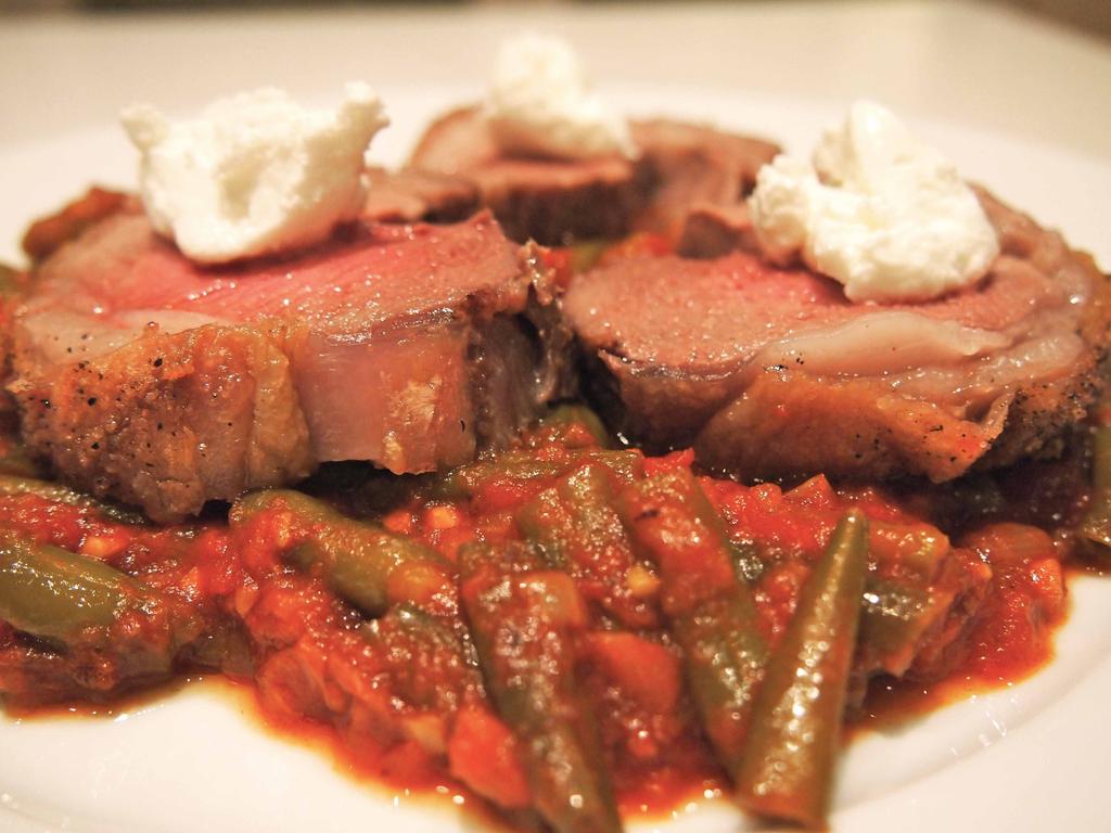 Braised Veal With String Beans 2 lbs. of veal chops cut into square pieces 1 and ½ lbs.