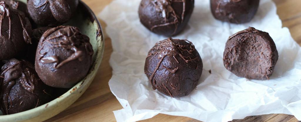 Brownie Batter Protein Balls 7 ingredients 40 minutes 6 servings 4. 5. Line a baking sheet with parchment paper.