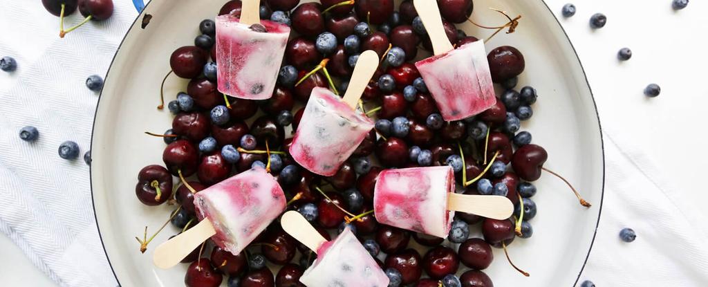 Cherry Blueberry Coconut Popsicles 3 ingredients 4 hours 6 servings If you do not have popsicle moulds, purchase 3oz cups and popsicle sticks from the dollar store.