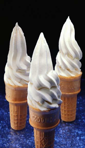 Hoops Scoops Ice Cream SOFT SERVE cones Regular Cones Vanilla, Chocolate or Twist Baby $.