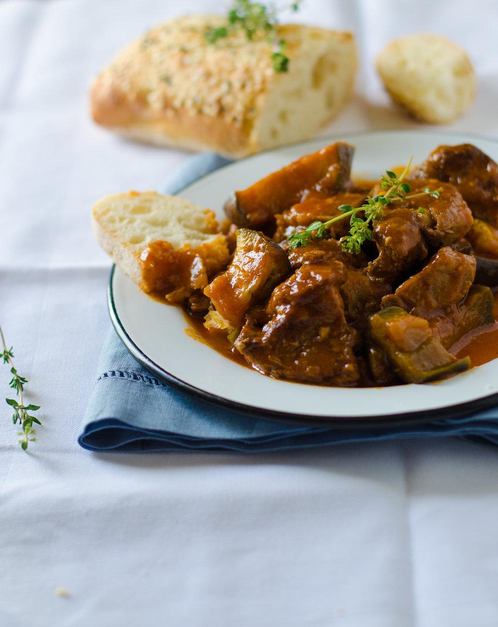Slow Cooked Lamb Stew with Eggplant Part of what is so simple about this dish is the ingredients list.