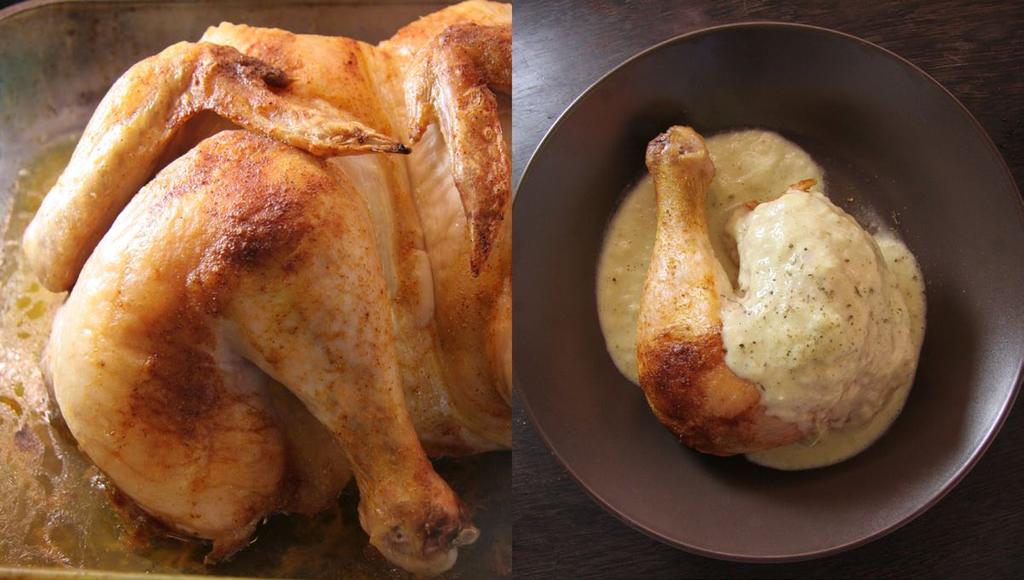 Creamy Salsa Verde with a roasted chicken as well as