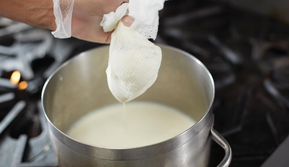 PREPARING DIFFERENT KINDS OF SAUCE Wringing method: Cheesecloth over bowl