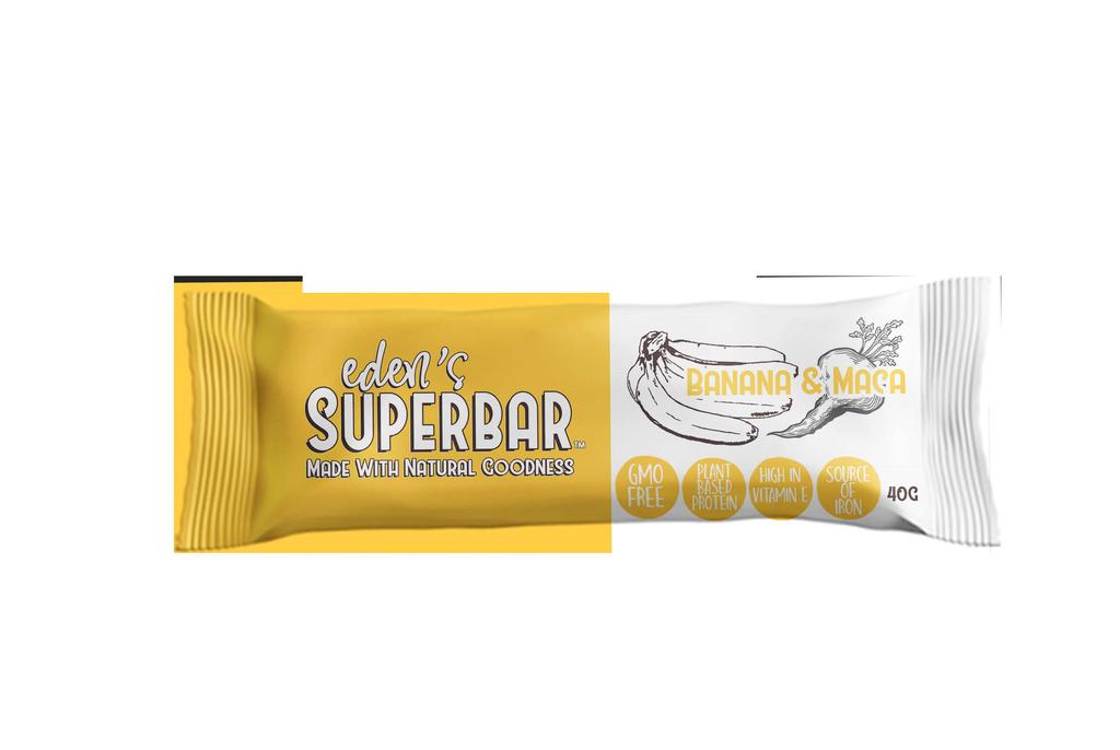 Snack Bars Eden's Supebar SB001 SB002 SB003 SB004 SB001 Superbar Carob & Almond bar 40g x 20 SB002 Superbar