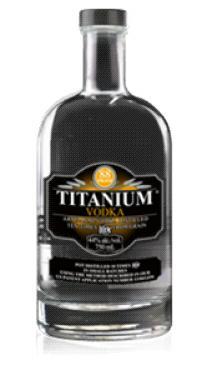 TITANIUM VODKA Another artisanal vodka, distilled ten times from grain for a perfect crystal clear color.