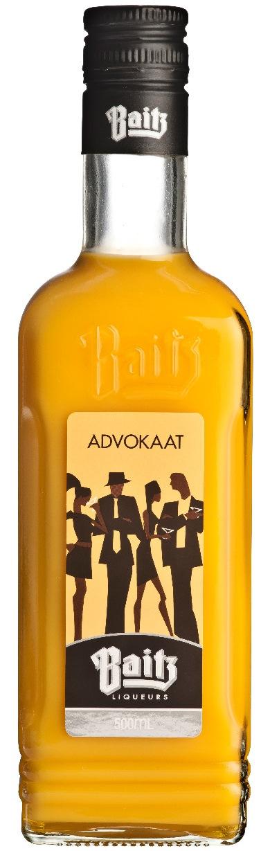 A thick creamy liqueur, with a yellow colour.